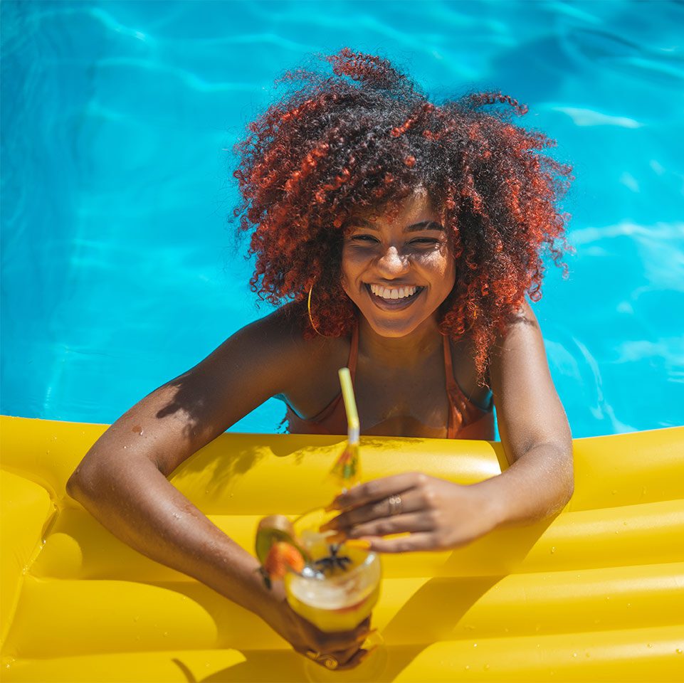 Woman in a swimming pool