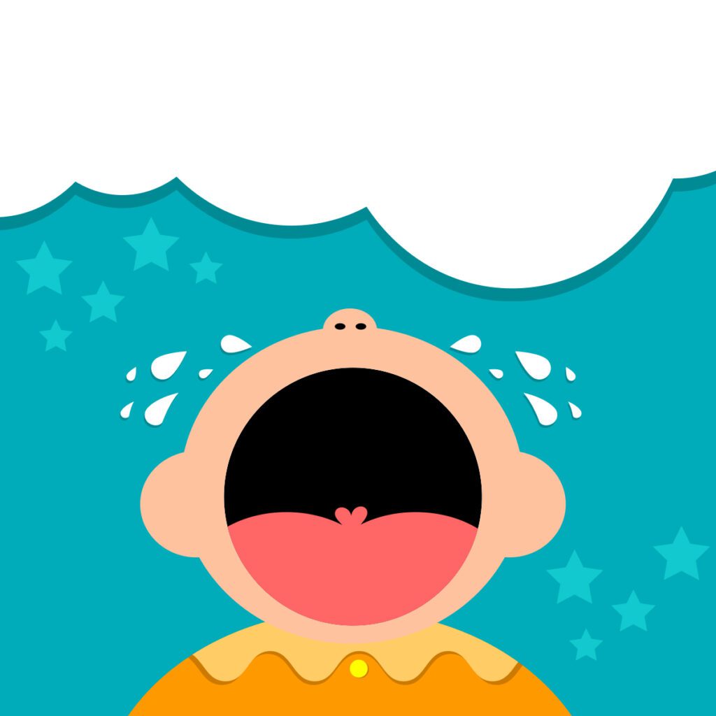 illustration of crying child