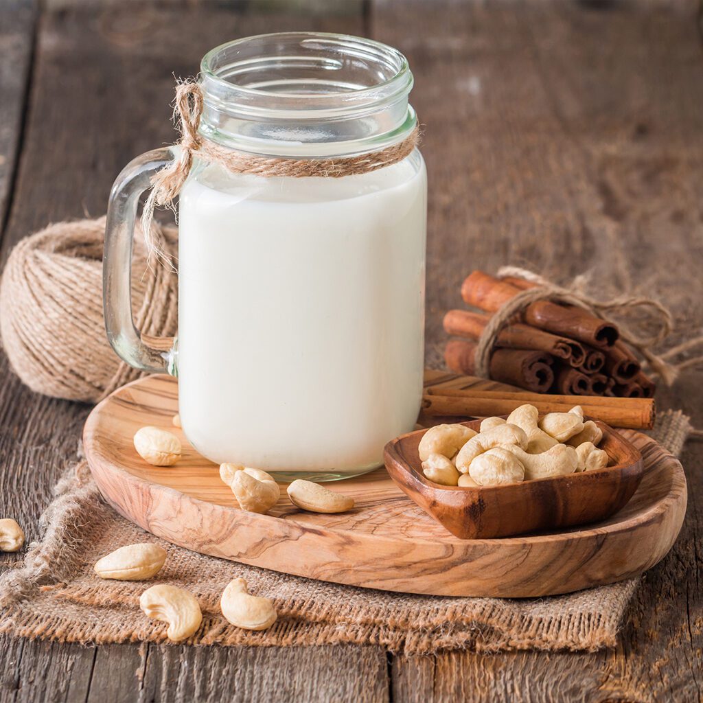 milk in mason jar