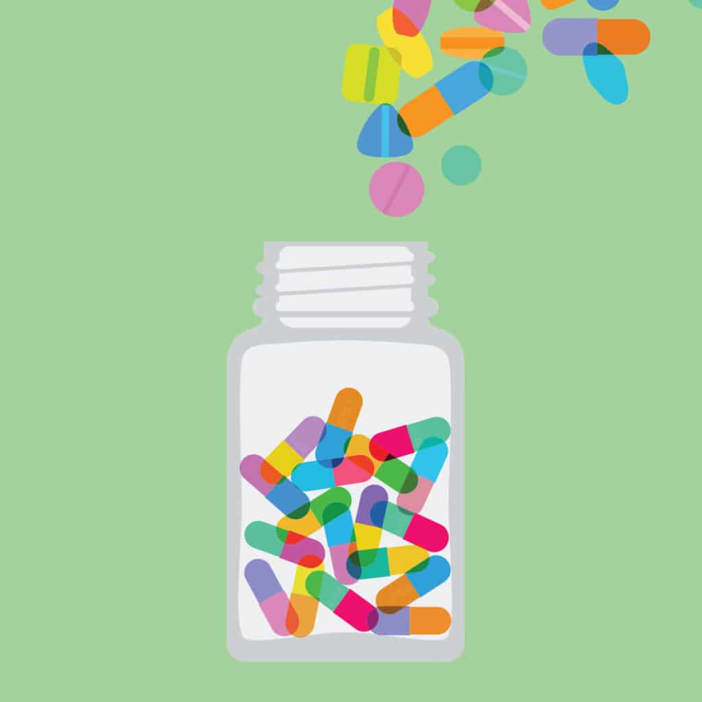 pills and vitamins illustration in Chattanooga