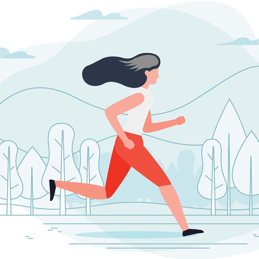 illustration of woman running