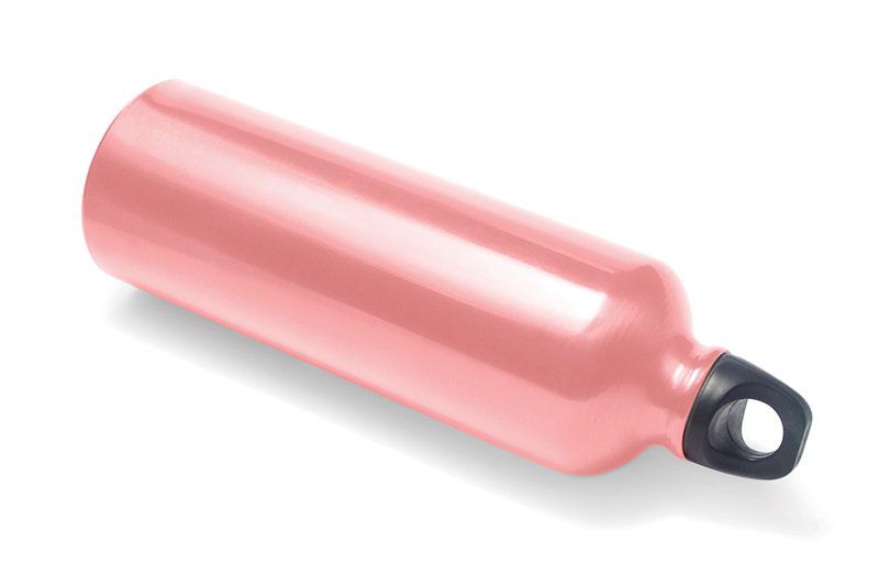 metallic pink water bottle