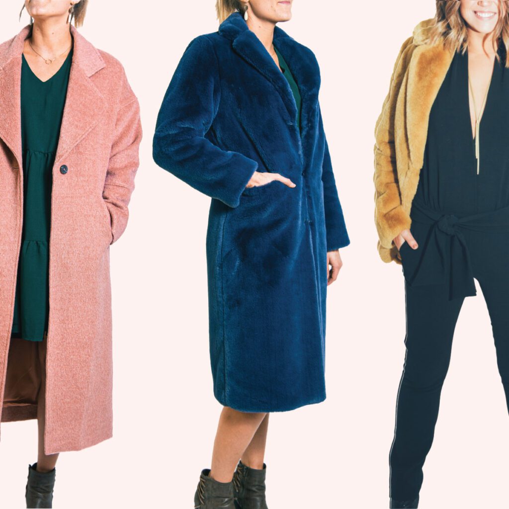faux fur and wool winter coats from local boutiques