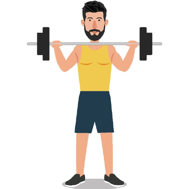illustration of a man lifting weights