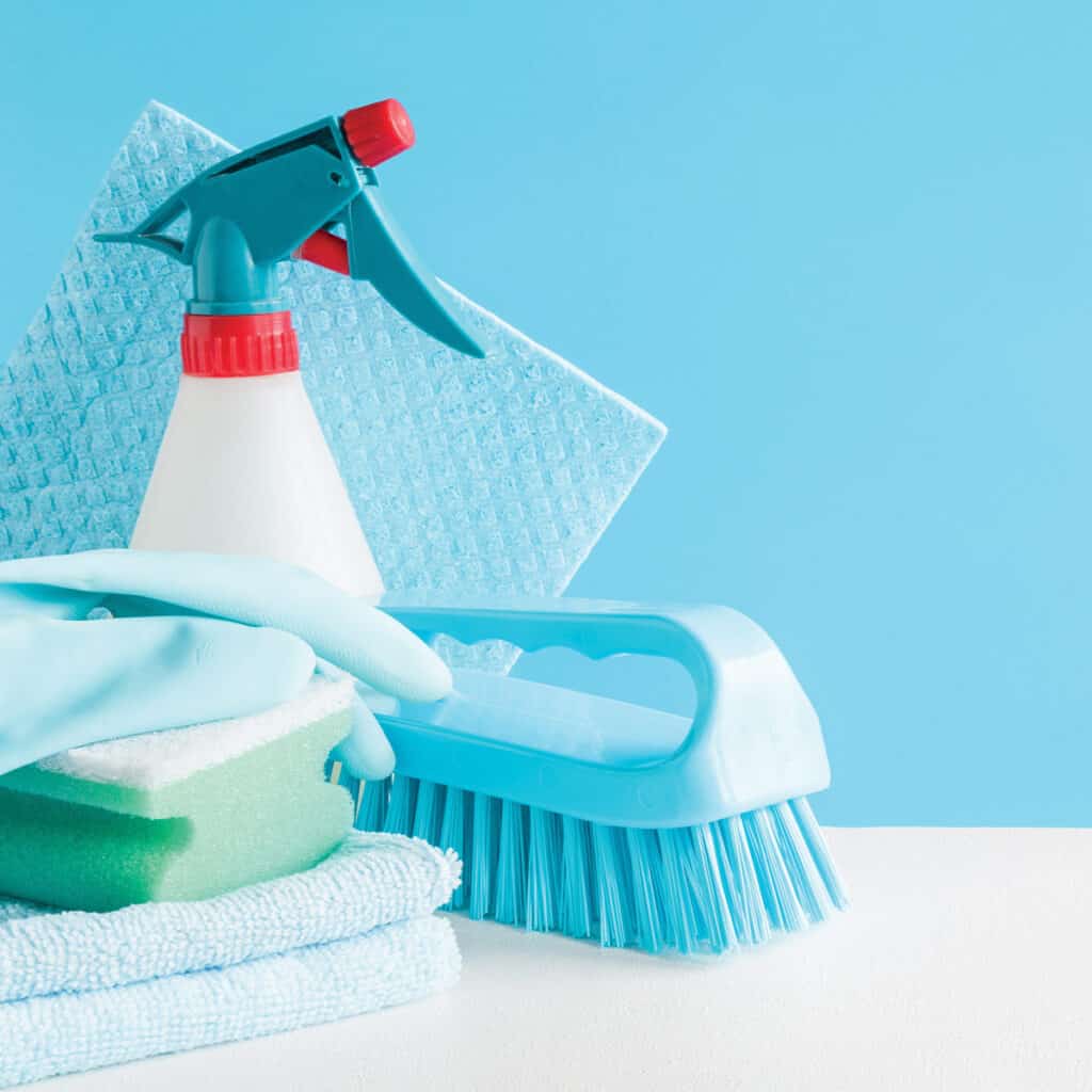 health new year 2021 | assorted cleaning supplies and spray bottle