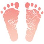 illustration of pink baby footprints