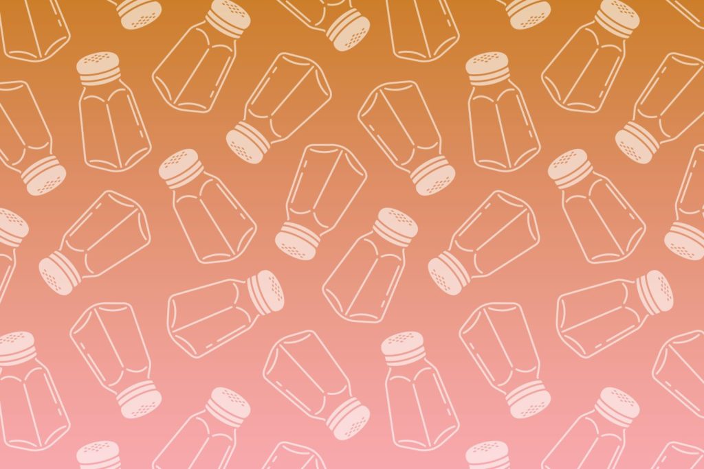 illustrations of salt shakers on a gradient