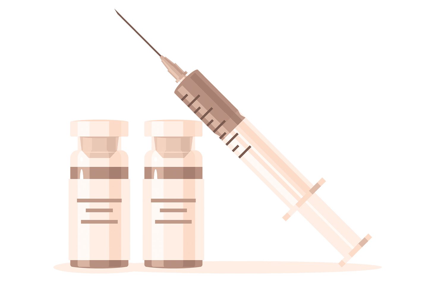 Illustration of vaccine syringe with needle