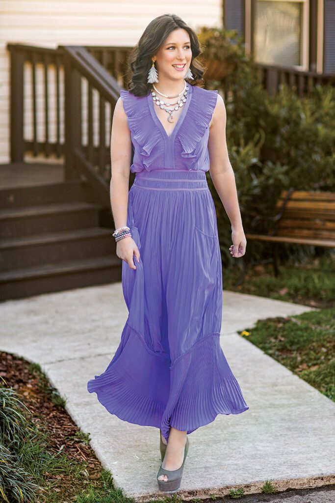long romantic purple dress