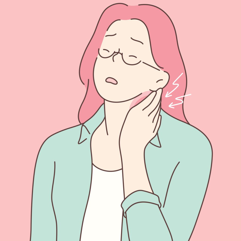 woman with neck pain illustration