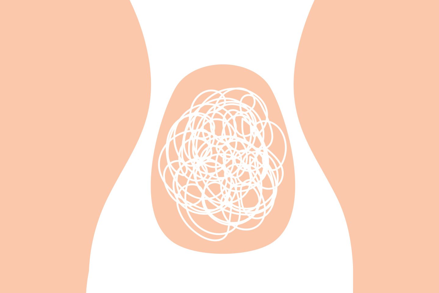 illustration showing scribbles in the gut
