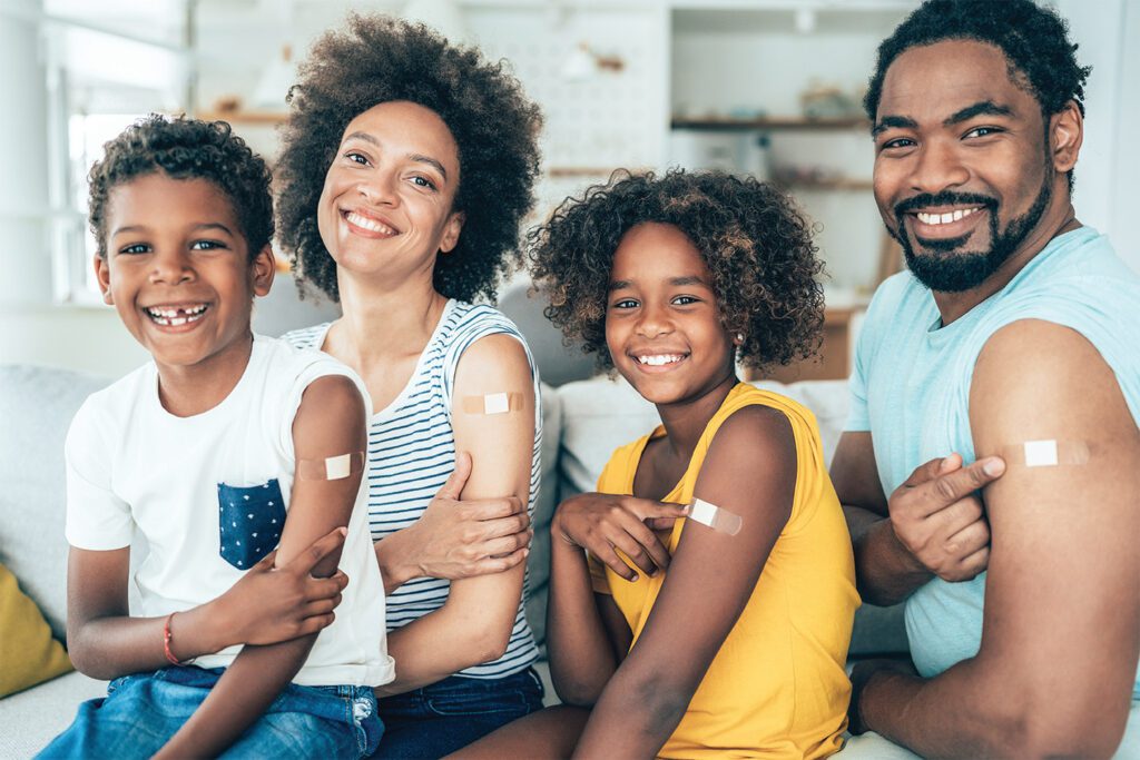HPV vaccine facts | family with HPV vaccine bandaids