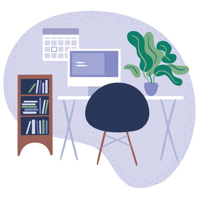 office organization | illustration of organized office desk