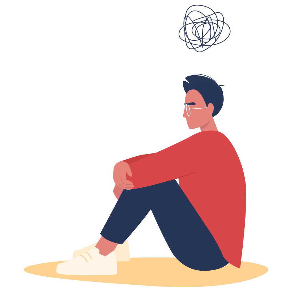 anxiety with men | illustration of man with stress and anxiety