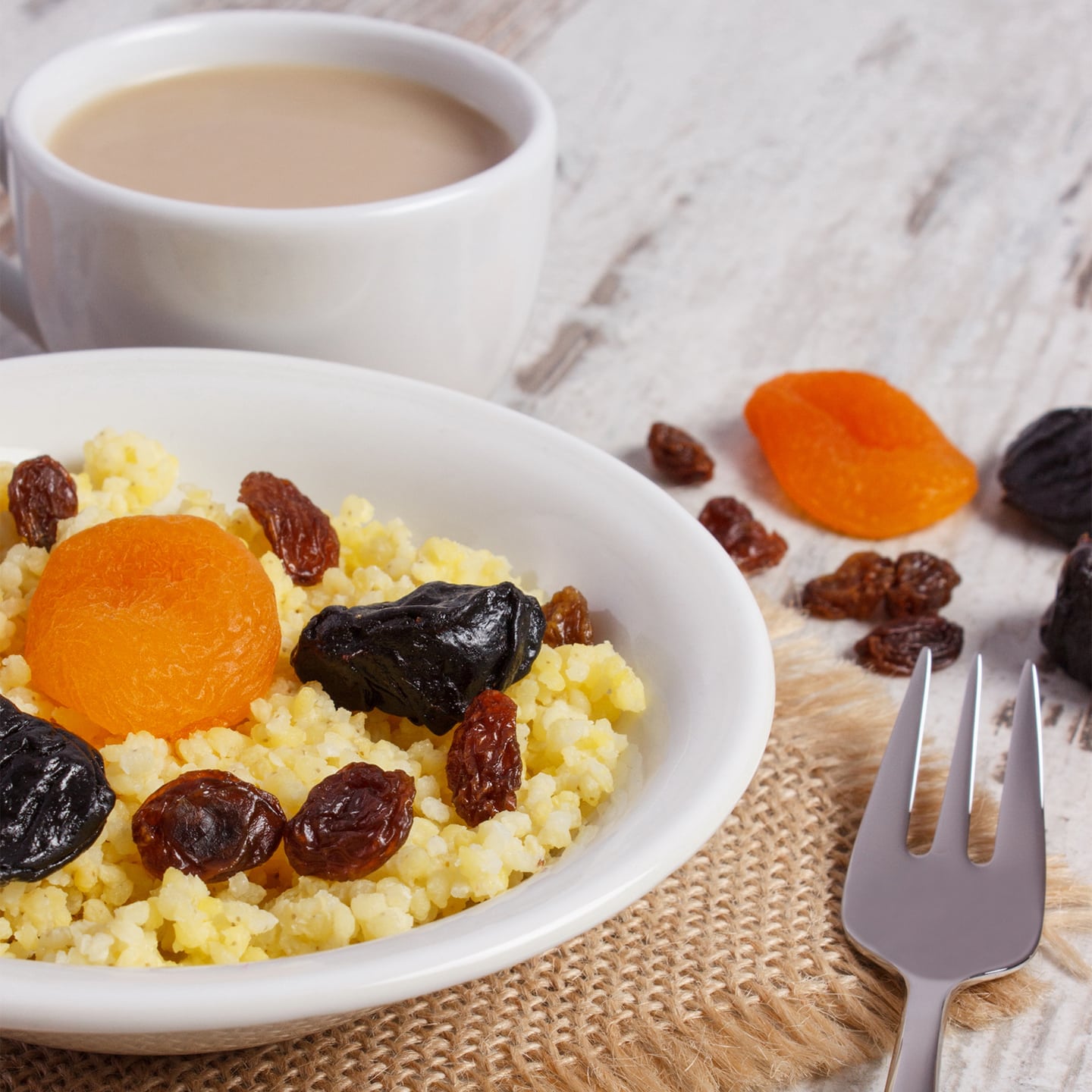 Millet Breakfast Cereal with Mandarin Oranges and Dates