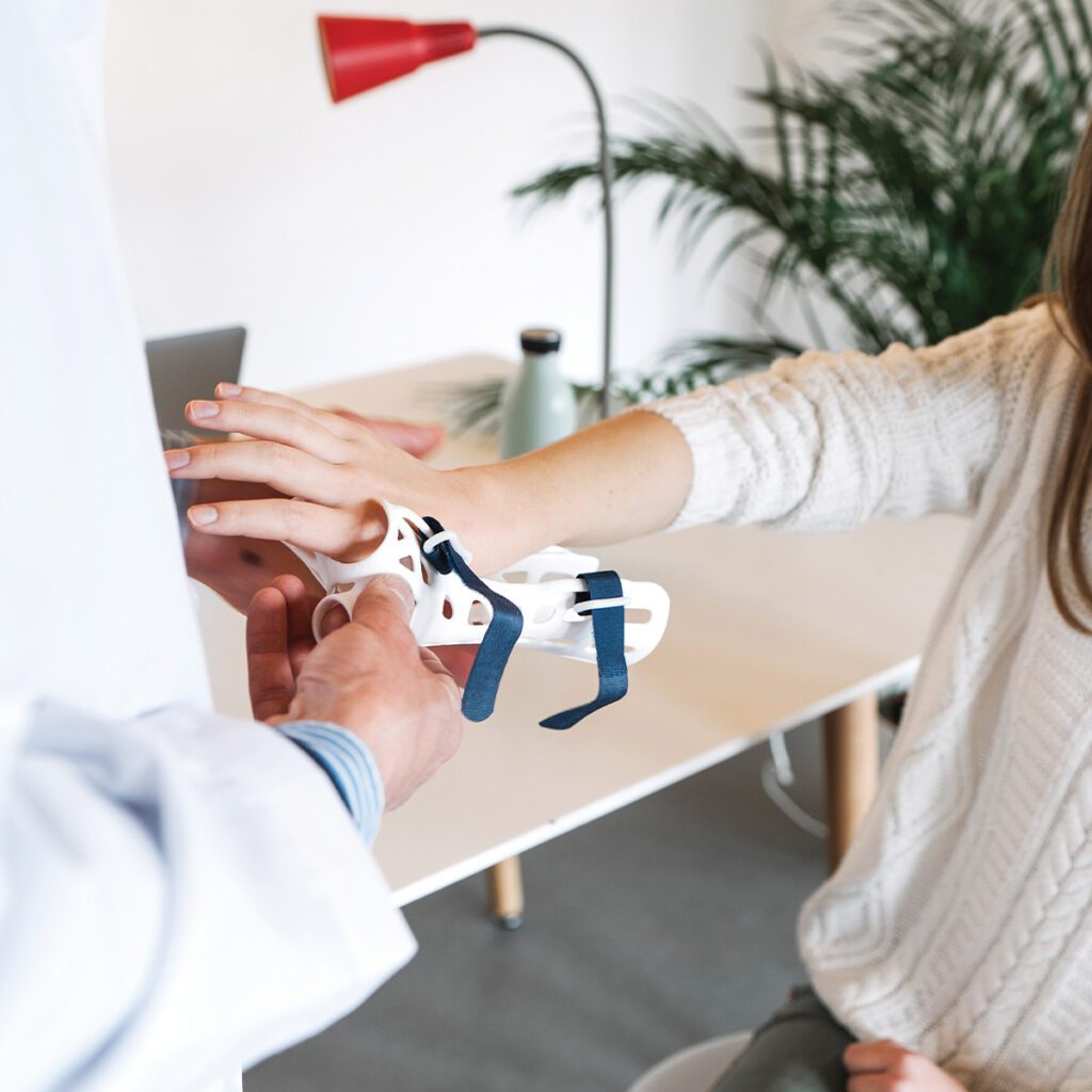 woman getting an orthopedic surgery