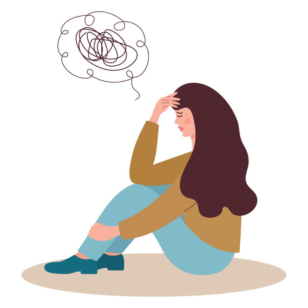 health in a minute fall 2023 | illustration of teen girl with burnout