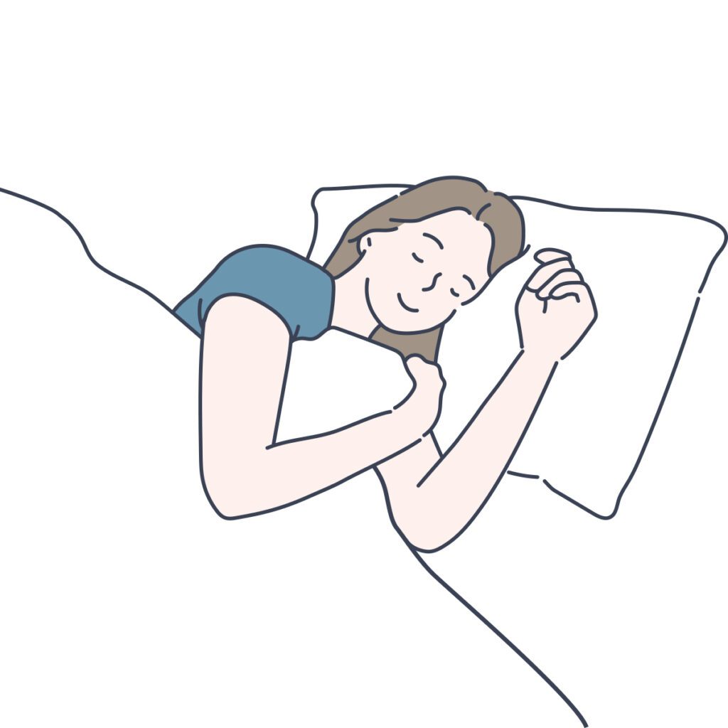 illustration of young woman sleeping