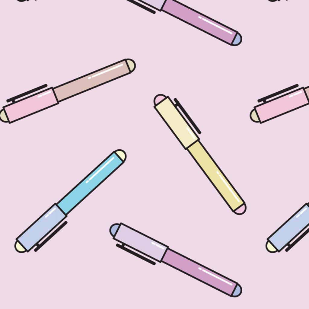 mindful advocacy | graphic illustration of multiple colored pens in pink background