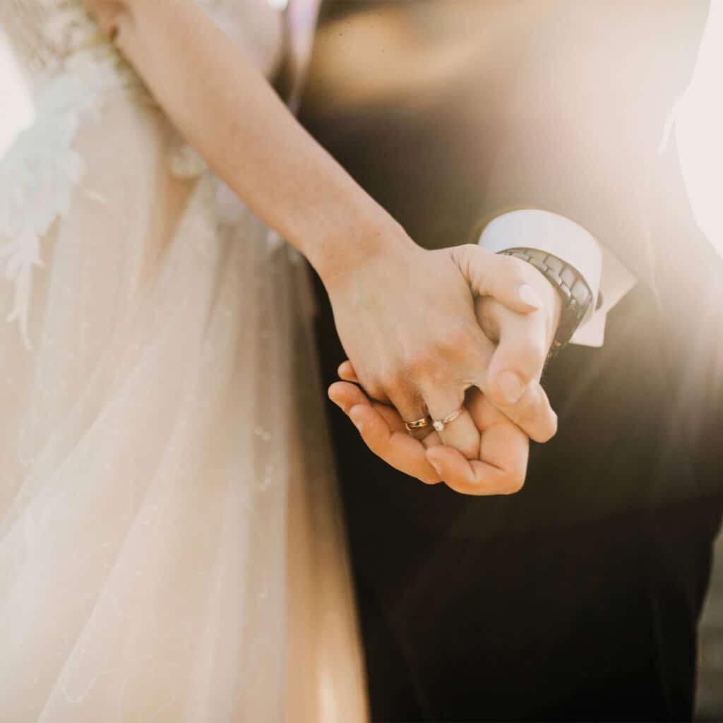 wedding budgets | newly weds holding hands