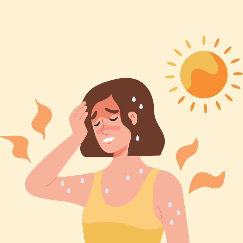 graphic of woman experiencing heatstroke