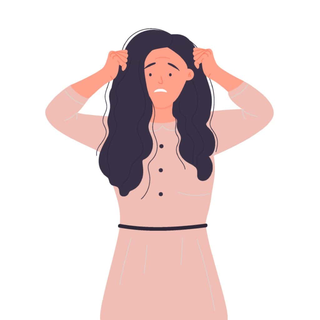 illustration of stressed out woman